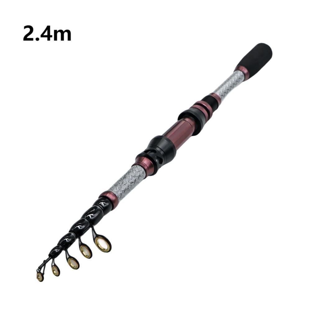 Telescopic Carbon Fishing Rod Sea Rod with Solid Tip and Foam Grip Handle