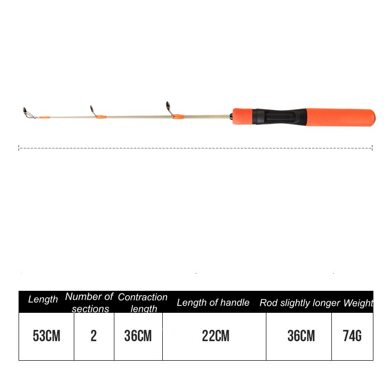 1Pcs Portable Fishing Set Ice Fishing Rod Ergonomic EVA Grip Winter Ice Fishing