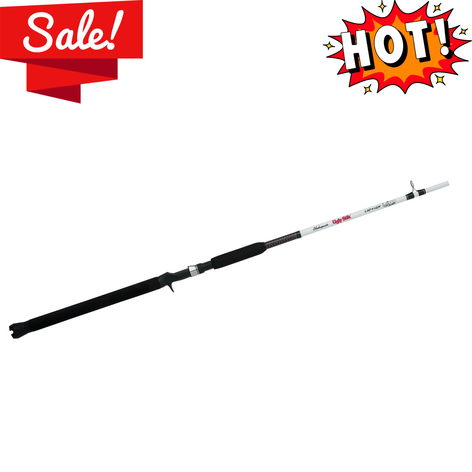 Ugly Stik Catfish Spinning Rods 8′ Medium Heavy 2 Piece Fishing Rod Durable