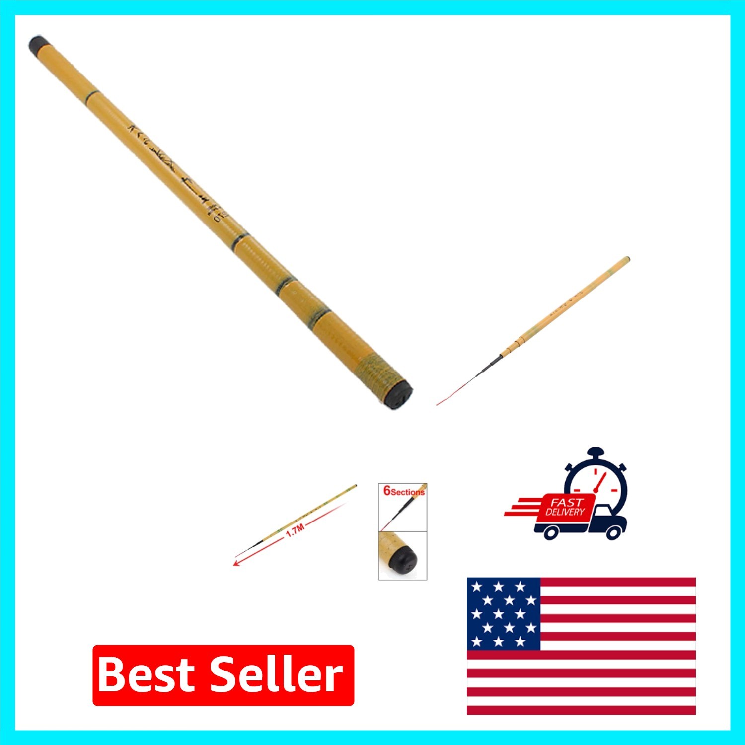 1.7M Telescopic Fishing Rod with Cork Grip – Portable Ultra Light Design