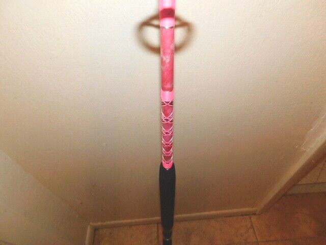 CUSTOM SPINNING ROD 7 FT 25-50 LB PINK PEARL MARBLE NEW