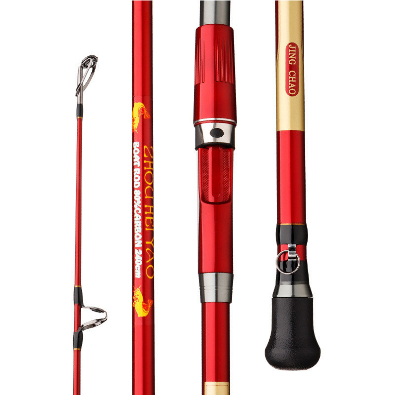 RedShark Saltwater Boat Rod Trolling Heavy 6′ 7′ 8′ Travel Spinning Rod 3 Piece