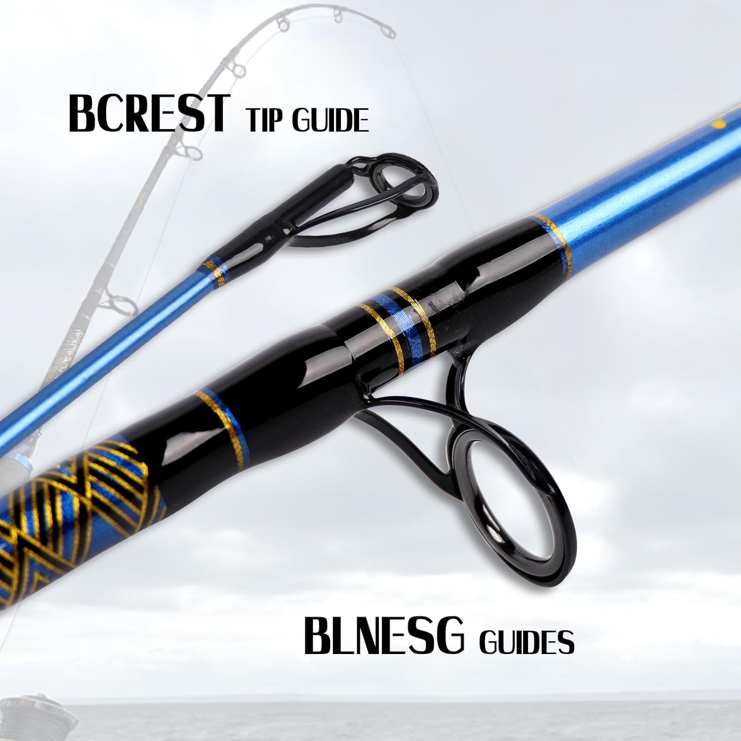 Saltwater Graphite Jig Jigging Spinning Fishing Rod Deep Sea Jig Pole 5’6″/6′