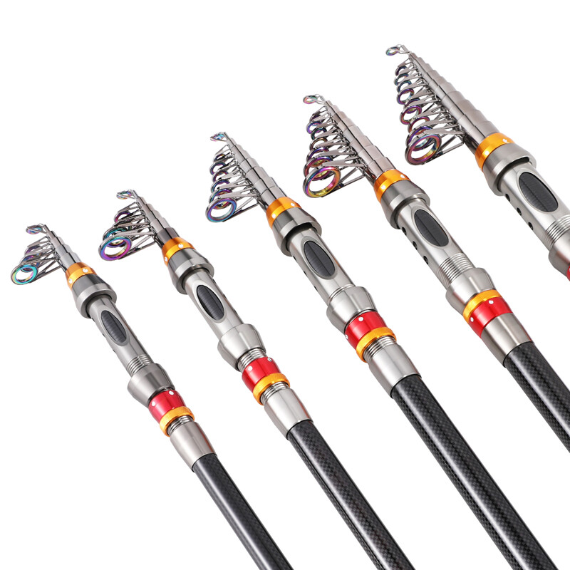 5 Sizes Carbon Fiber Telescopic Fishing Rod Sea Saltwater Portable Spinning Pole