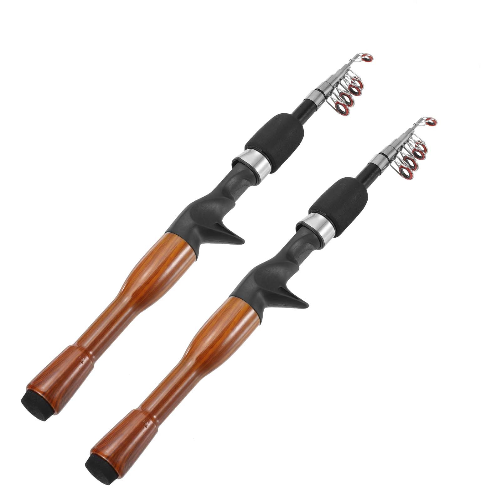 2pcs Telescopic Fishing Rod 52 Inch, Lightweight Collapsible, Black / Yellow