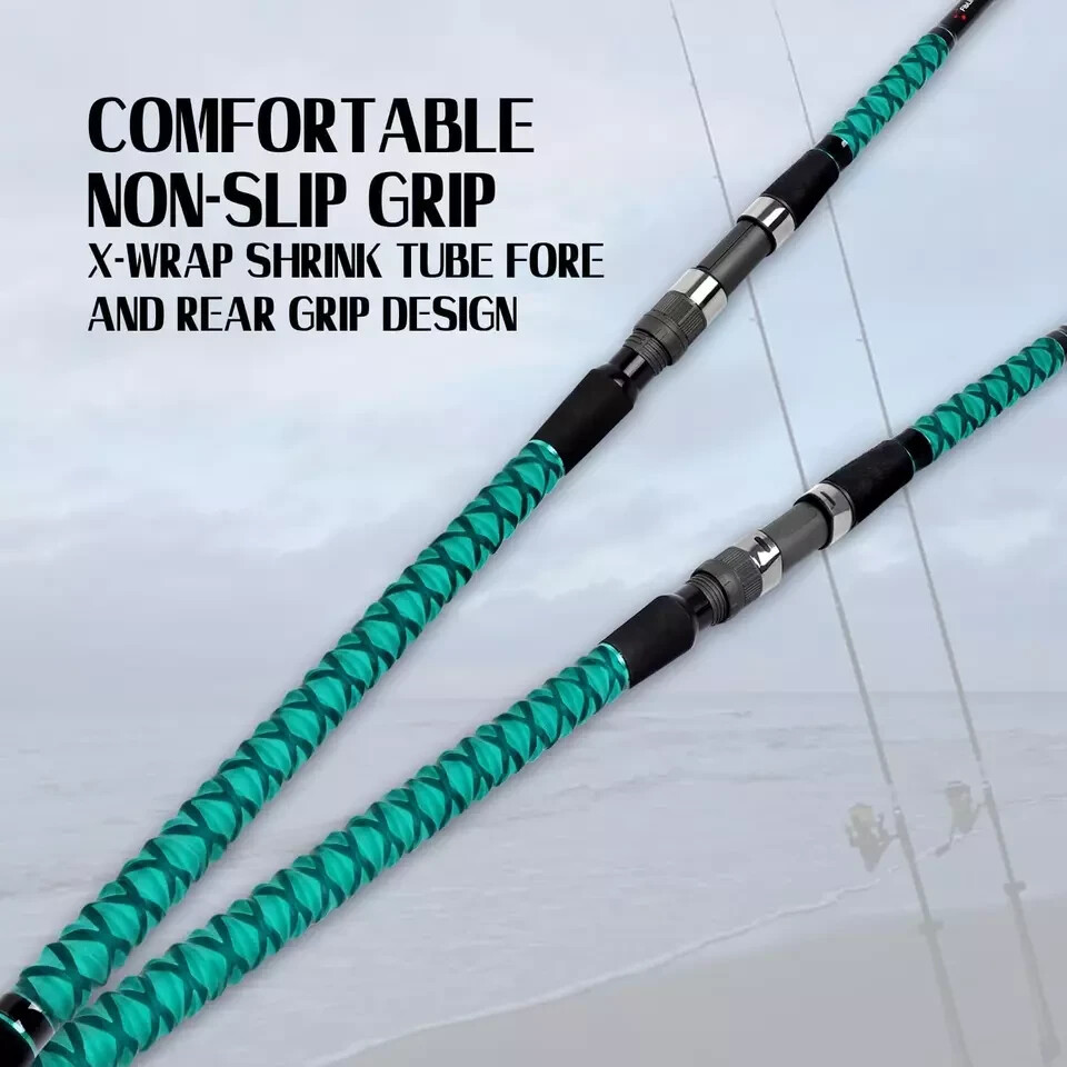 Surf Spinning Rod Travel 2/3/4PC Carbon Fiber Saltwater Fishing Pole 9/10/12/13′