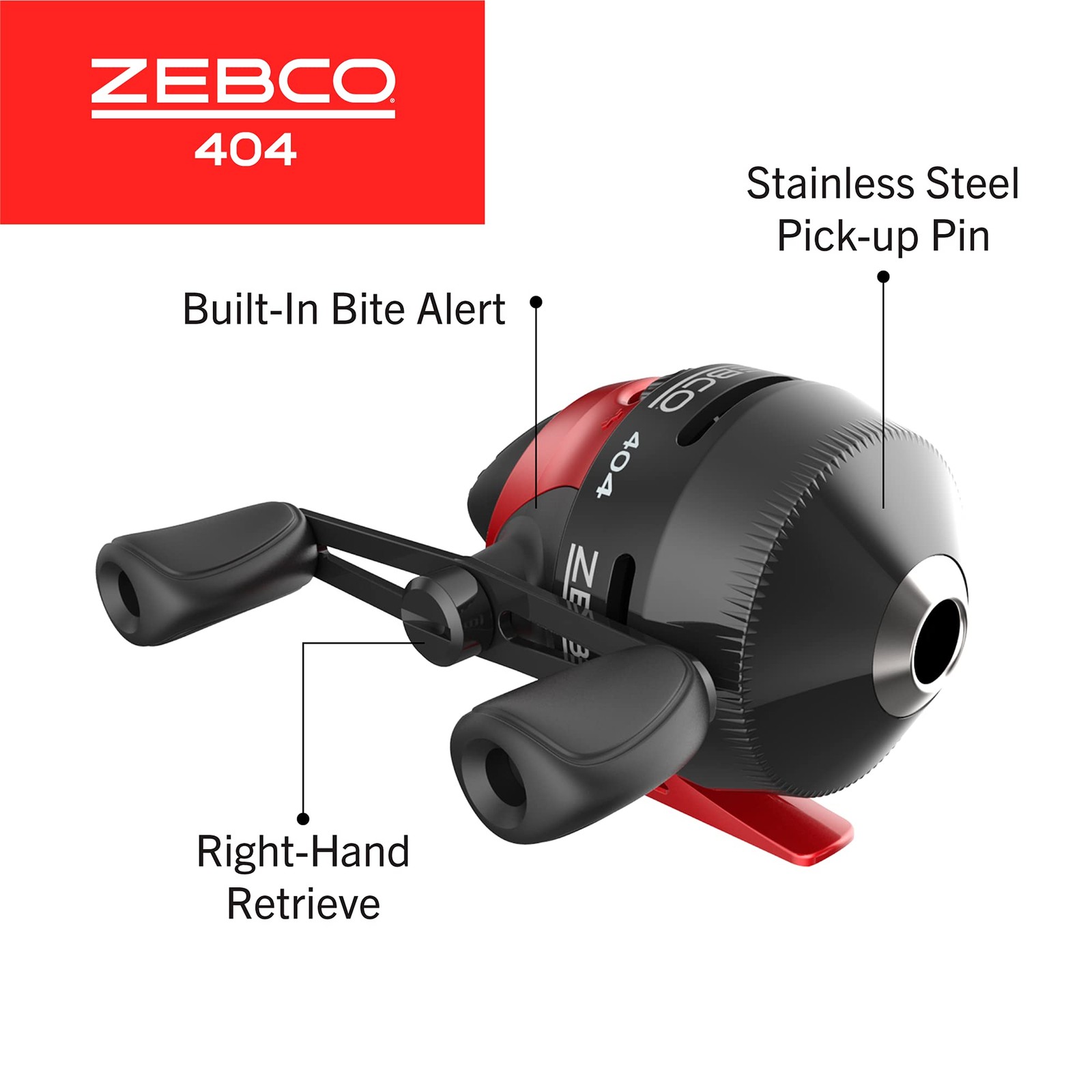 Zebco 404 Spincast Reel & Fishing Rod Combo, 6ft 2-Piece Pole