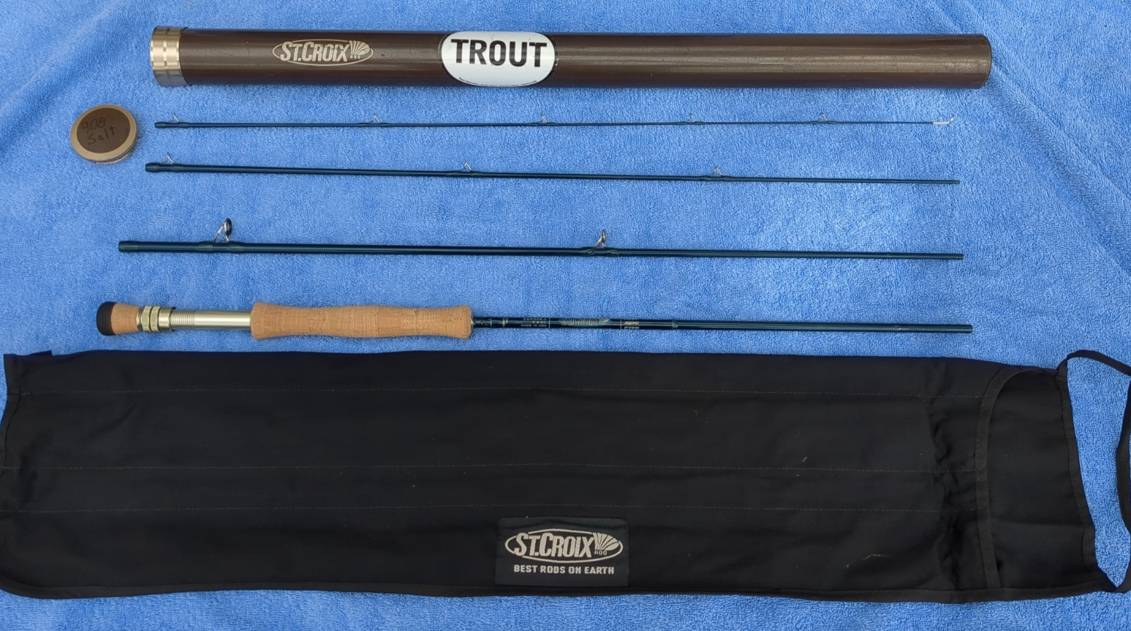 St Croix Rod, Legend Elite Saltwater Fly Rod, 9′ 8wt, ESW908.4, USA NF03905 Case