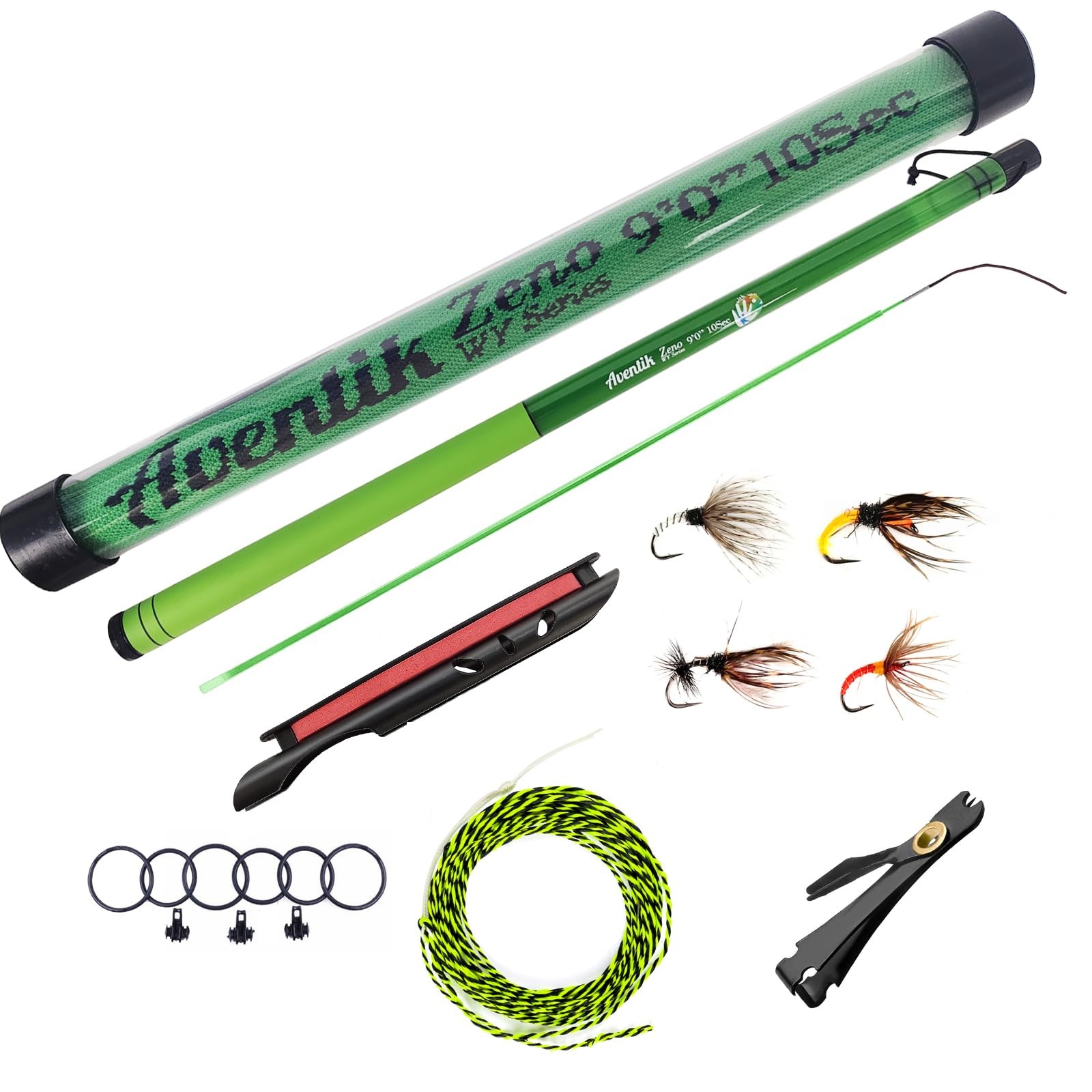 Aventik Zeno S2-Glass Tenkara Rod Combo(9’0” 10Sec Dark Green Combo)