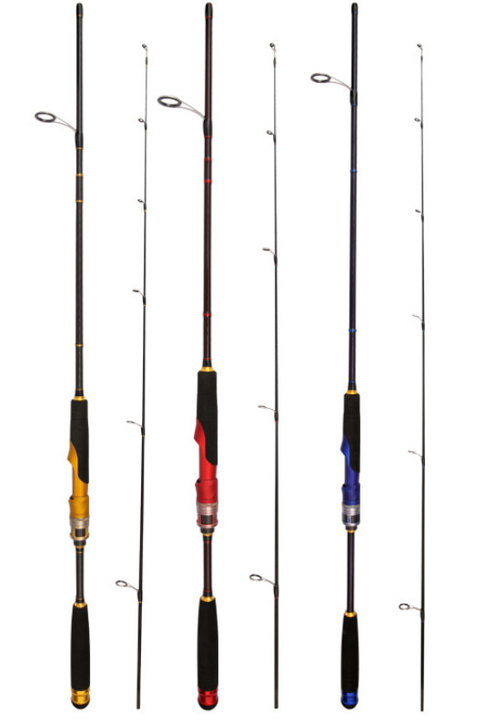 5’9″ Fishing Rod Carbon Fiber Casting Poles Travel Spinning Rod 2 Sections Bass