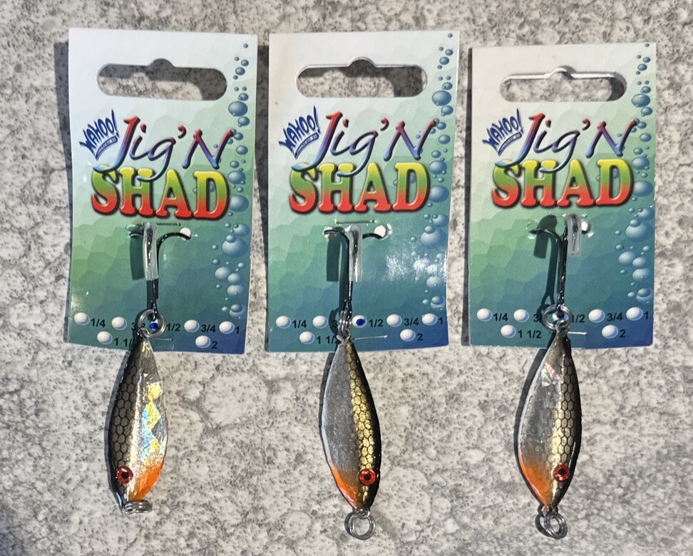 3 Packs Wahoo Jig N Shad 1/2 Oz Tennessee Shad