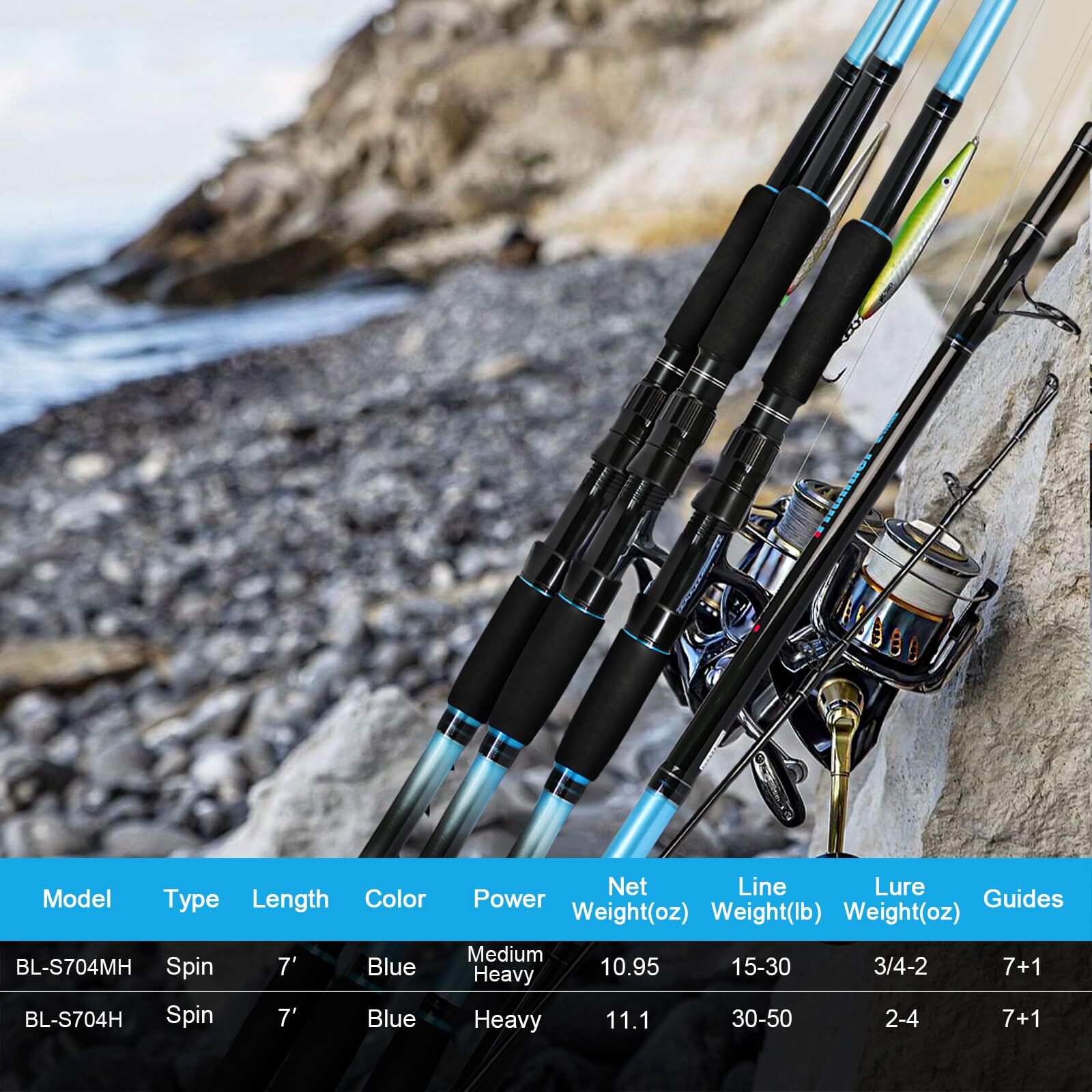 4-Piece 7-Feet Carbon Fiber Fishing Rod Spinning Travel Portable Rod Lightwei…