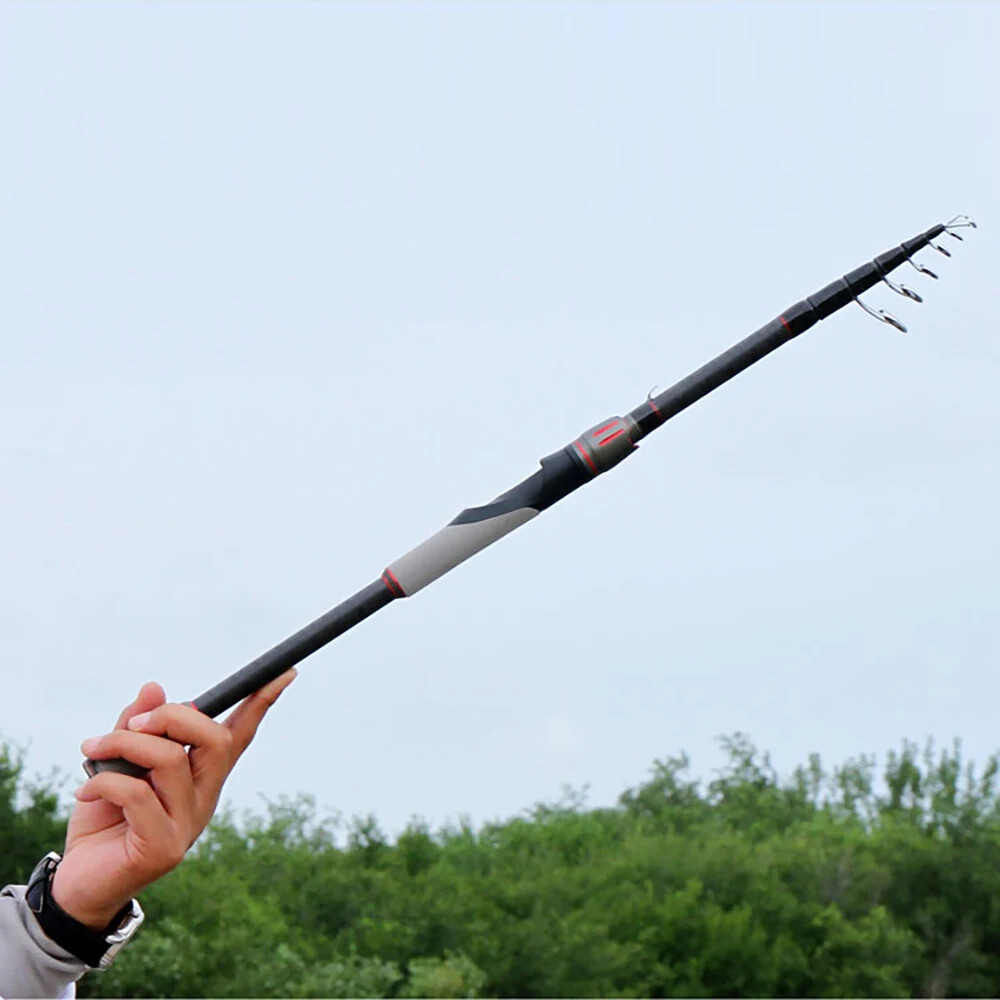 1.8m-3.0m Telescopic Spinning Fishing Rods Carbon Fiber Lure Pole Bait WT 8-18g