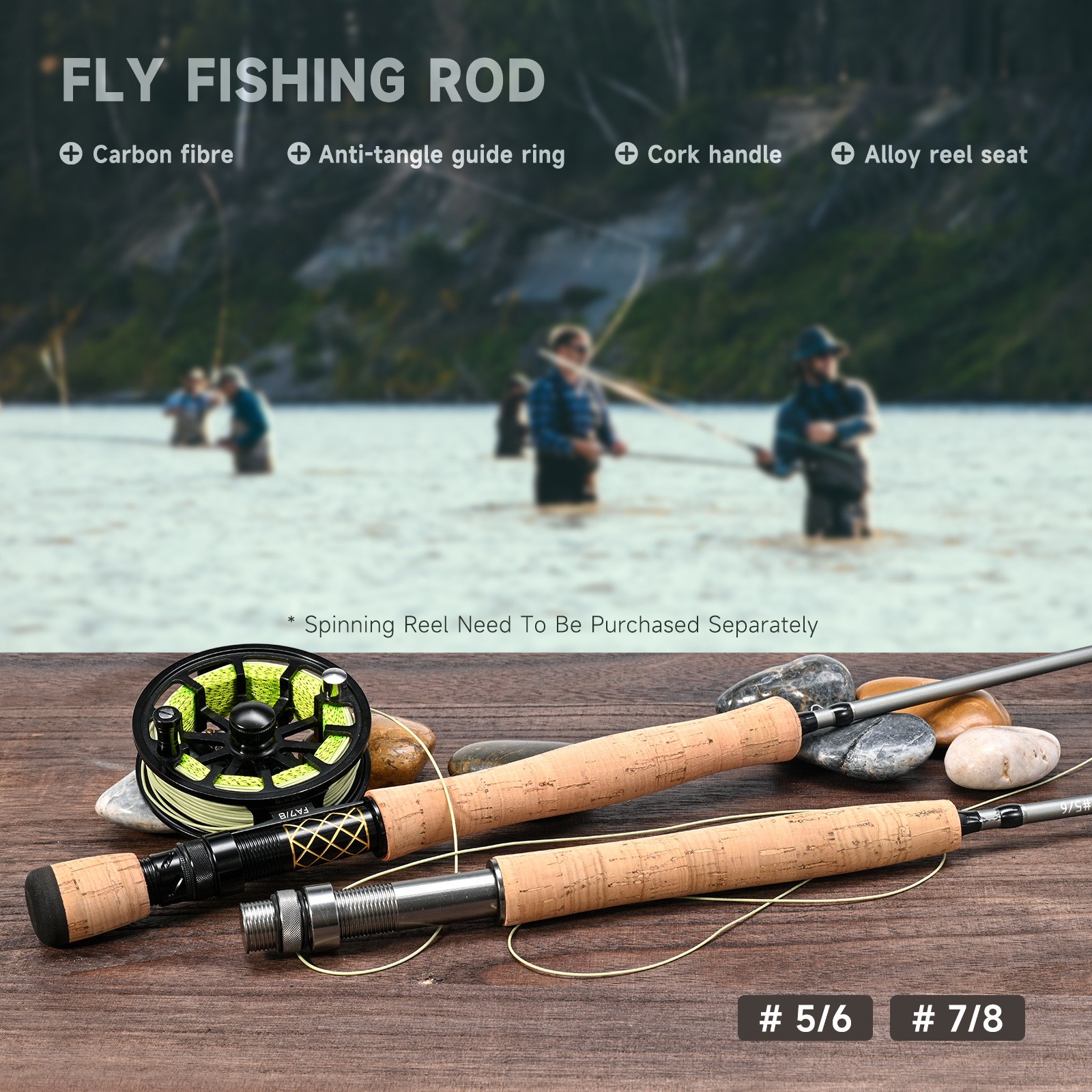Small Streams Fly Fishing Rod Carbon Fiber 6.89ft 2.1m Panfish/Trout 4Section