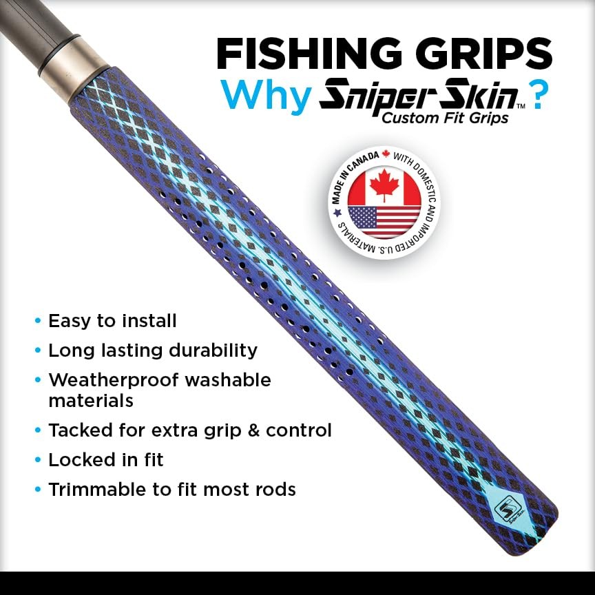 SNIPER SKIN Fishing Rod Grip | Durable Handle for Fly Fishing Gear Red Lightning