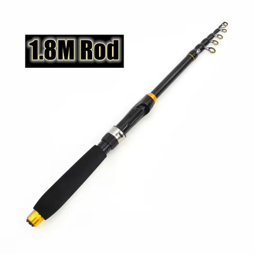 Carbon Fiber Telescopic Fishing Rod Portable Spinning Pole 1.8M-3.6M Fast