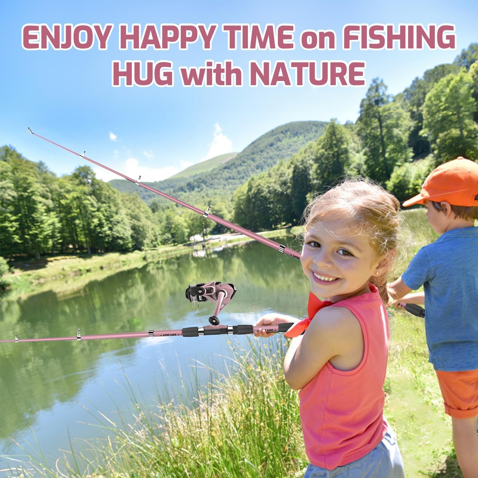 Kids Fishing Pole Set, Portable Telescopic Fishing Rod and Reel Combo for for…