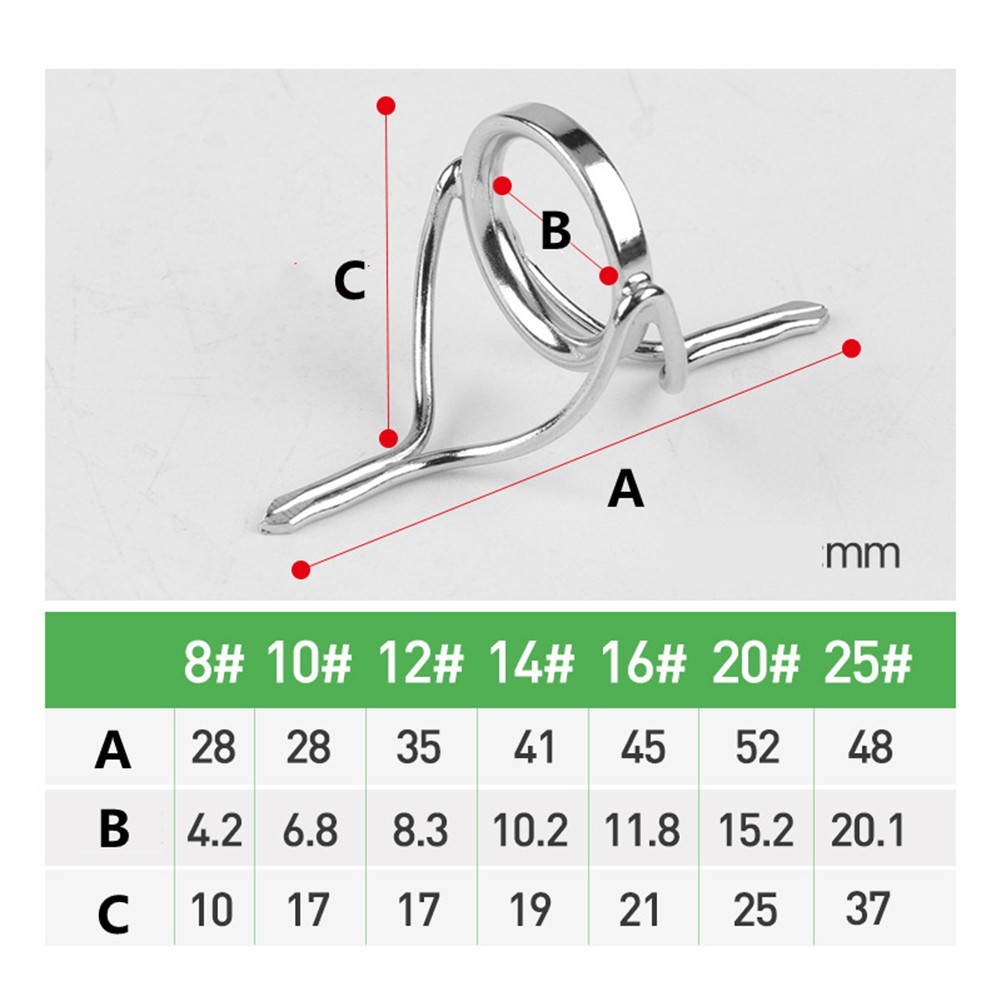 Fishing Rod Guides Stainless Steel 7 Sizes Ceramic Ring DIY Accessories