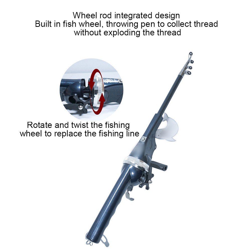 Compact Fishing Gear Folding Fishing Rod Smooth Reel System Fishing At The Beach