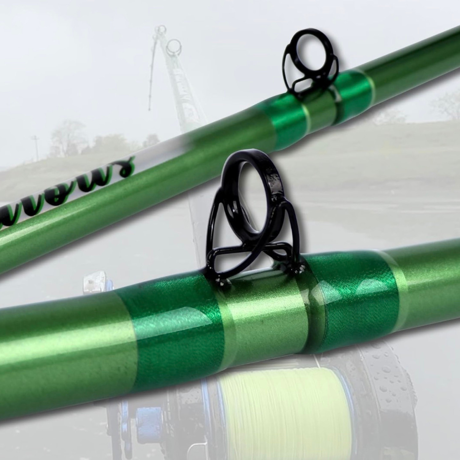 Fiblink 9′ Catfish Fishing Rod 2 Piece Extra Heavy Carbon Fiber Fast Action