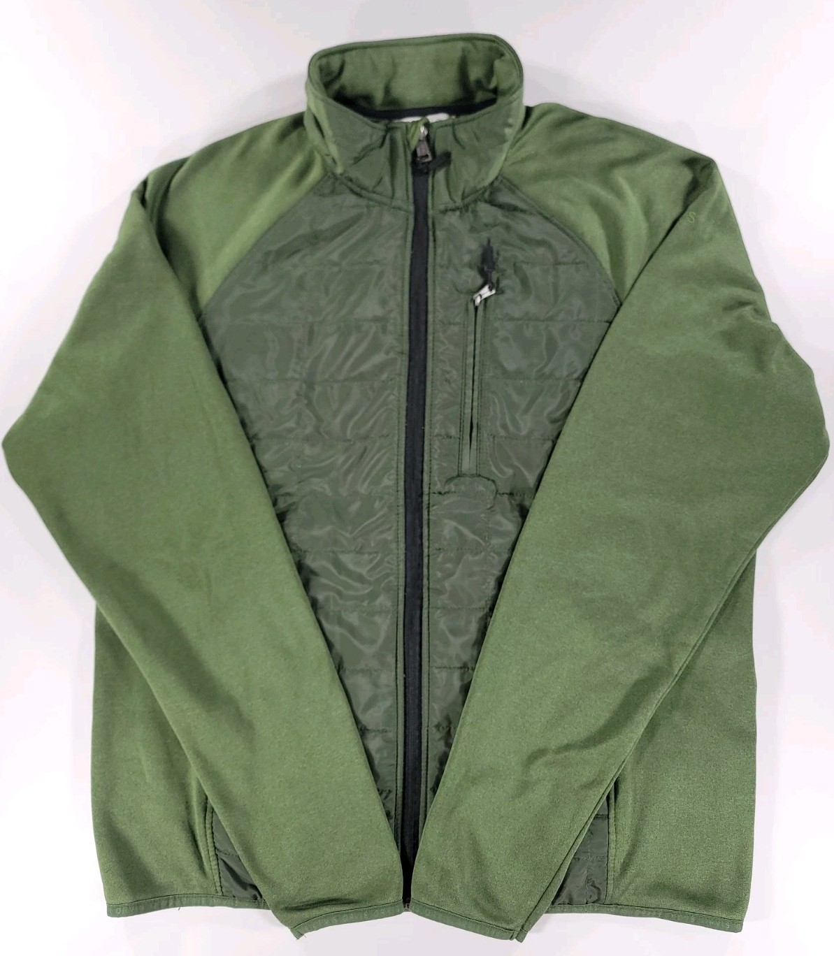 Orvis Green Hybrid Performance Puffer Jacket Mens Medium Full Zip Quilted Pocket