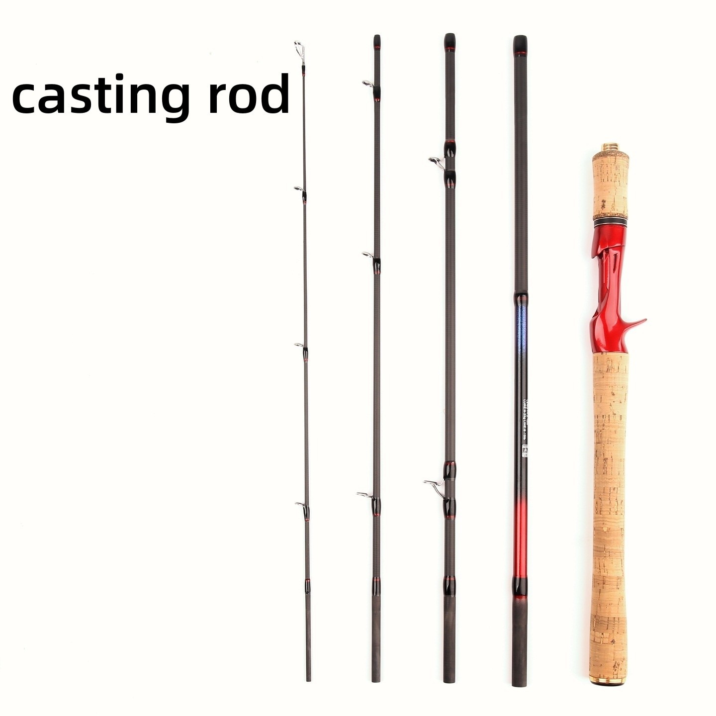 Fishing Rod Carbon Fiber Spinning Casting Rod 6.6ft 7ft 7.5ft 8ft Pole 5 Section