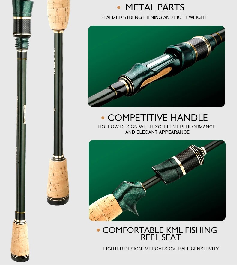 Spinning Casting Carbon Fishing Rod 4-5 Sections 1.8m/2.1m/2.4m Travel Rod