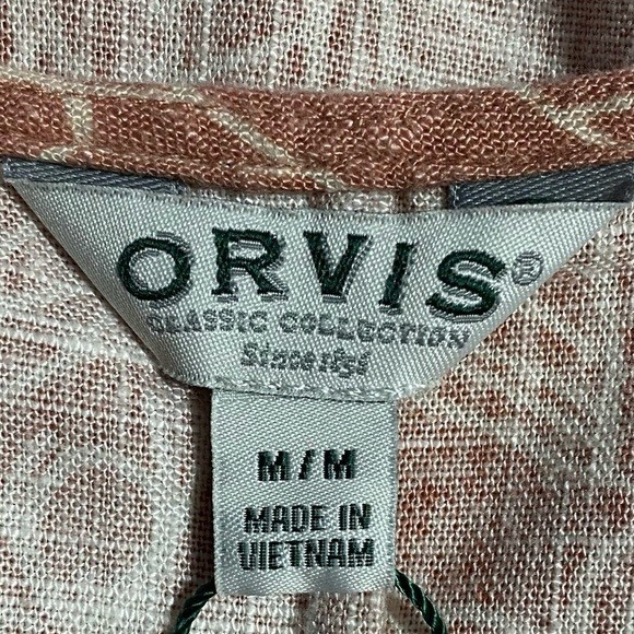 Orvis Dusty Red Linen Blend Floral Tank Dress M NWT VNeck Pocket Sleeveless Knee