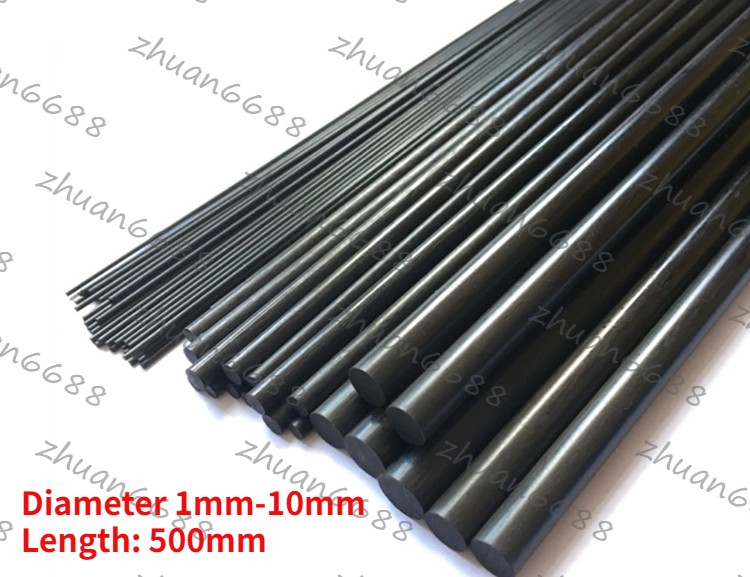 2PC solid carbon fiber rod diameter 1mm-10mm length 500mm can be customized