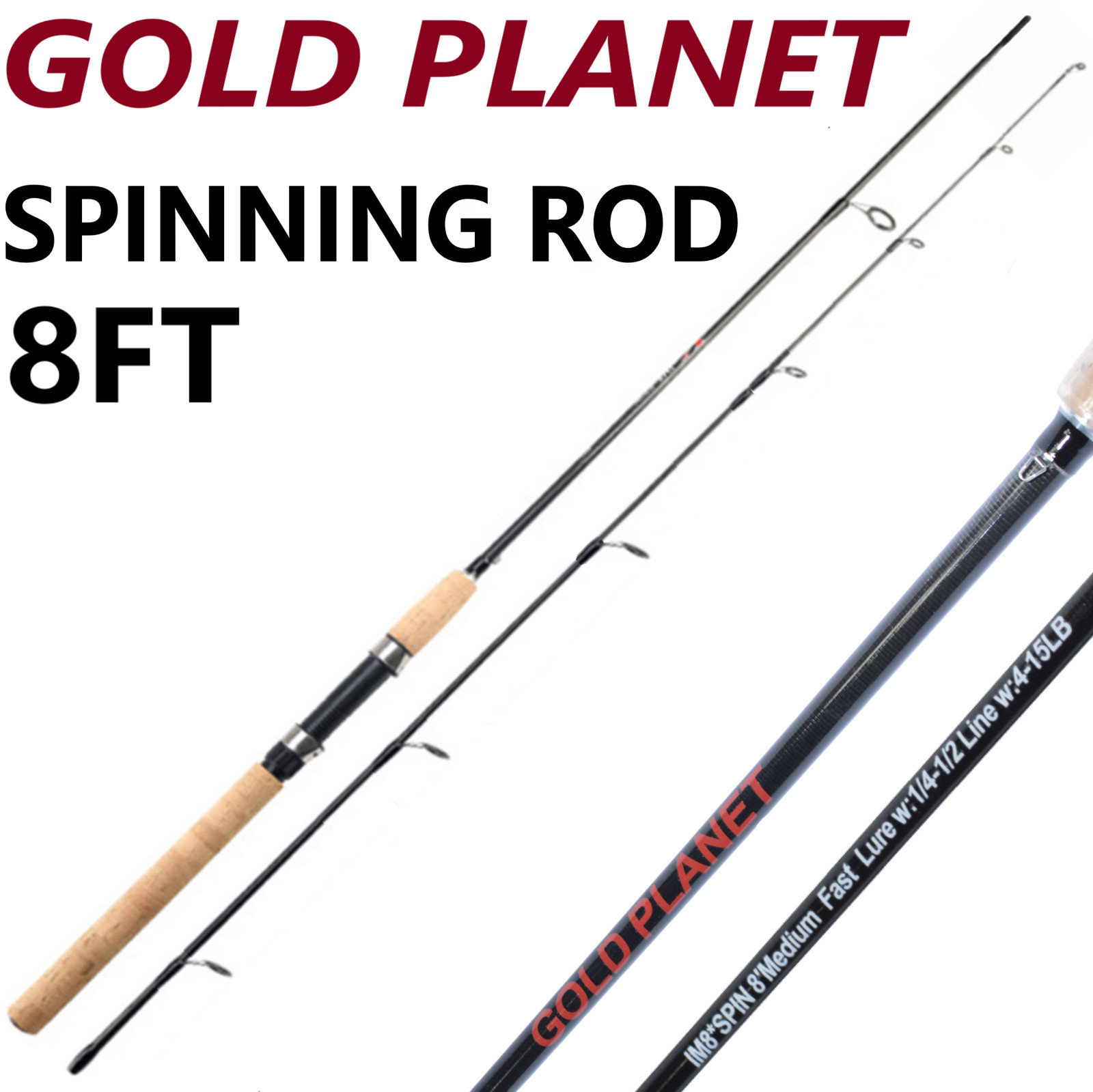 Fishing Rod Spinning Casting Carbon Fiber Portable Medium Fast Pole Lightweight
