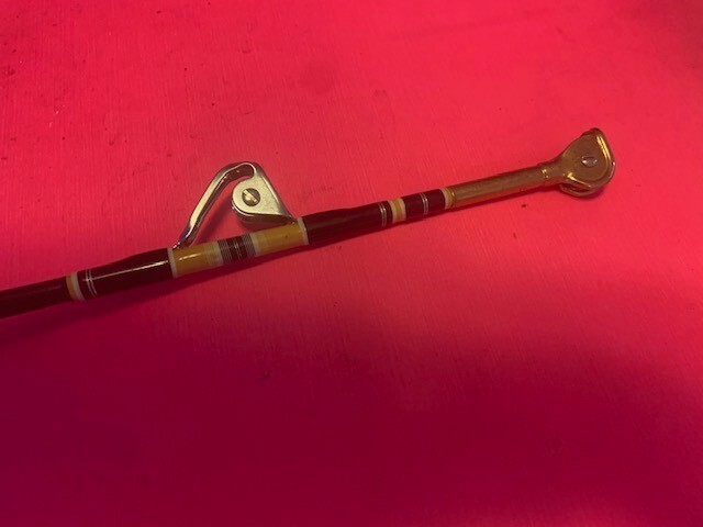CUSTOM BUILT 5 FOOT 7 1/2 INCH 50 TO 130 POUND CLASS BOAT TROLLING FISHING ROD