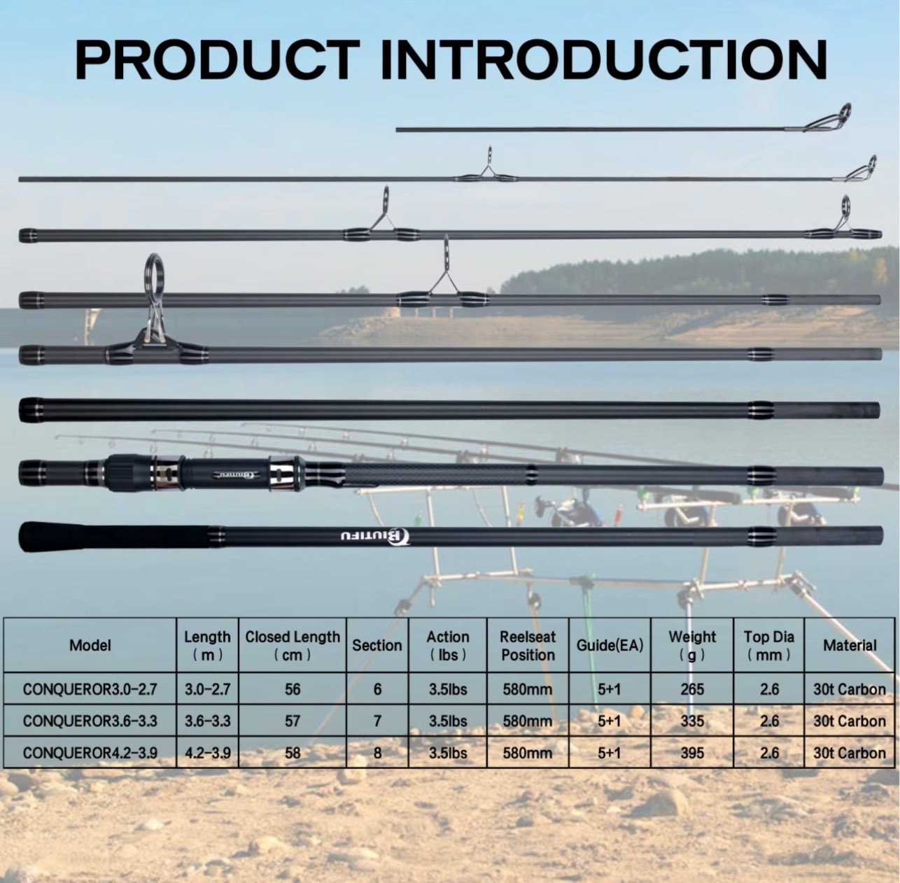 Travel Fishing Rod Carp Coarse Freshwater Rods Various