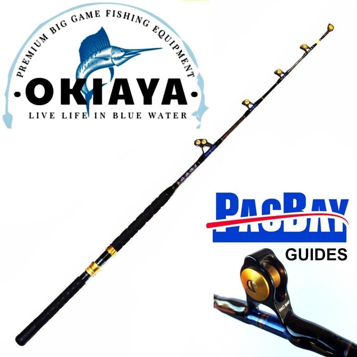 OKIAYA STANDUP TROLLING RODS 80-130LB VENOM-PRO CARBON BLANK/PAC BAY GUIDES