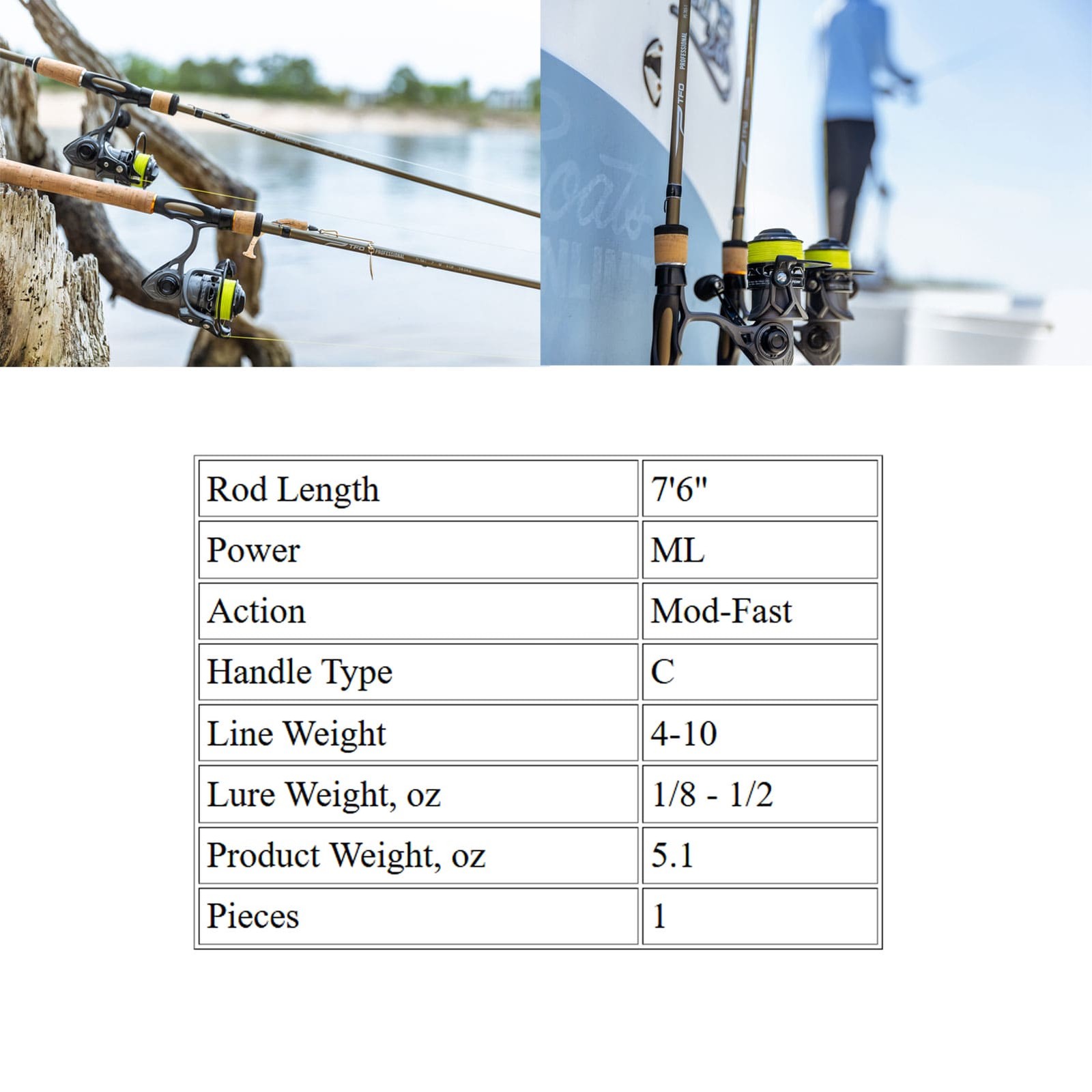 TFO Professional 7ft6in ML 1-Piece Spinning Rod (PS-763-1)
