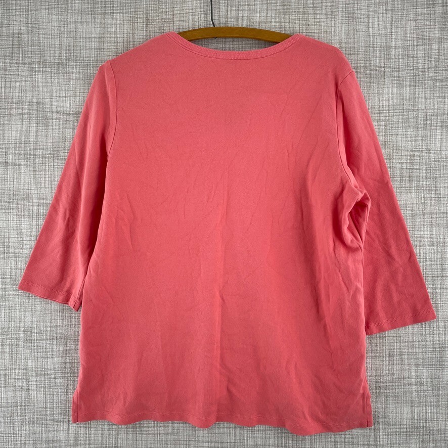 Orvis 3/4 sleeve shirt Top Womens 2157 pink 2157