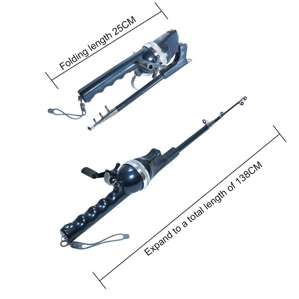 Compact Fishing Gear Folding Fishing Rod Smooth Reel System Fishing At The Beach