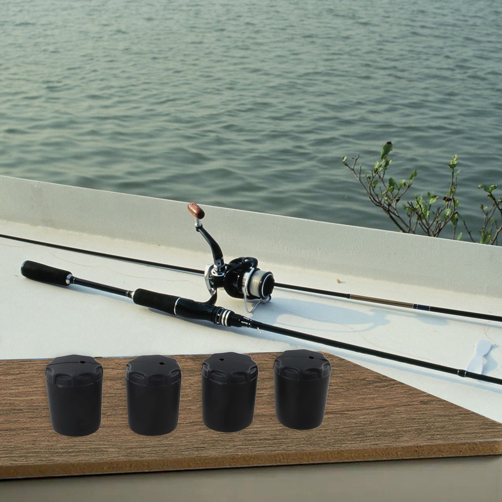 4pcs Silicone Fishing Rod End Cap Protectors Fits 21mm to 31mm Rod Diameters
