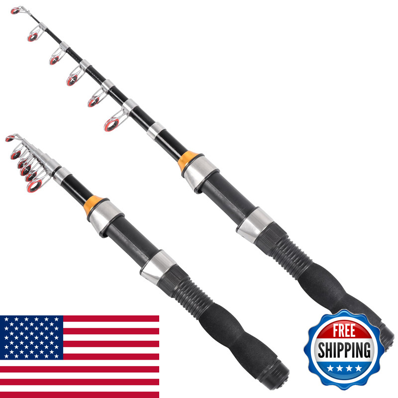 Restcloud Telescopic Collapsible Fishing Rod – Small Extendable Saltwater And