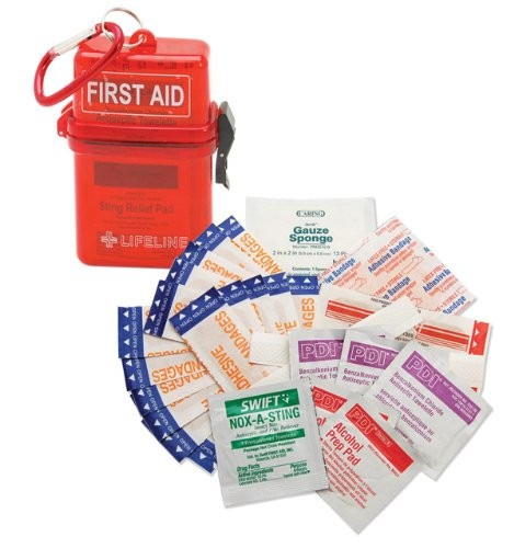 LIFELINE WATERPROOF FIRST AID KIT 28PC (WATERPROOF ABS CARRY CASE W/CARABINER)