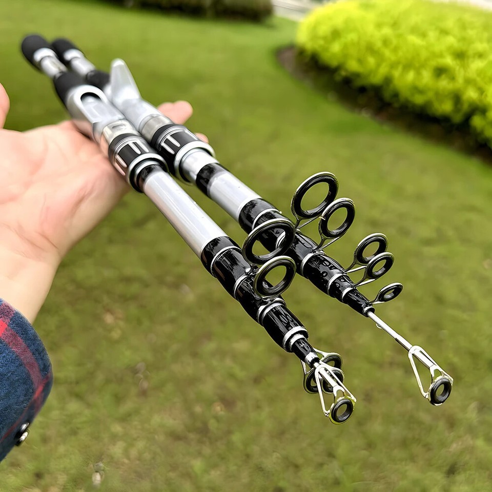 Hard Telescopic Fishing Rod Long Casting Pole Carbon Fiber 1.5m-2.4m Fast Pole