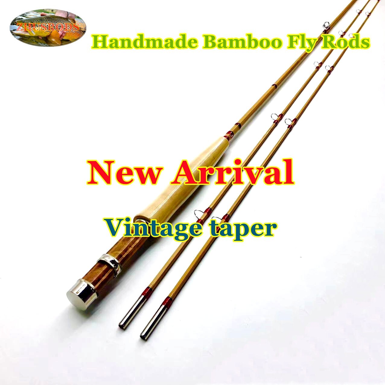 ZHUSRODS Classical Bamboo Fly Rod 7’6″~5 wt/2 Section~2 Tip/Fly Fishing Rods