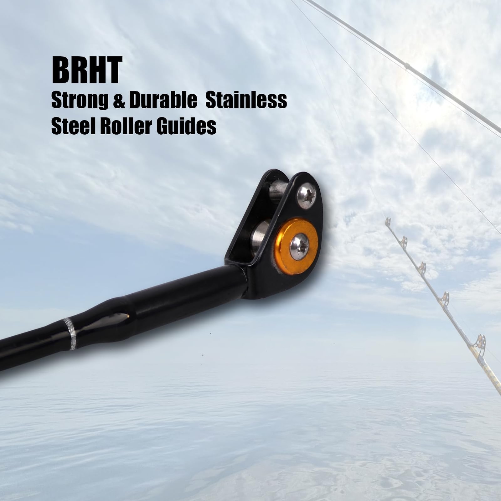 Fiblink Bent Butt Fishing Rod 2-Piece Saltwater Offshore 6’6″ – 2pc, Black