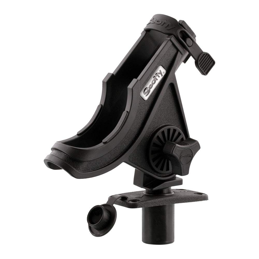 Scotty Baitcaster/Spinning Rod Holder Black 244 Flush Deck Mount Small 0281-Bk