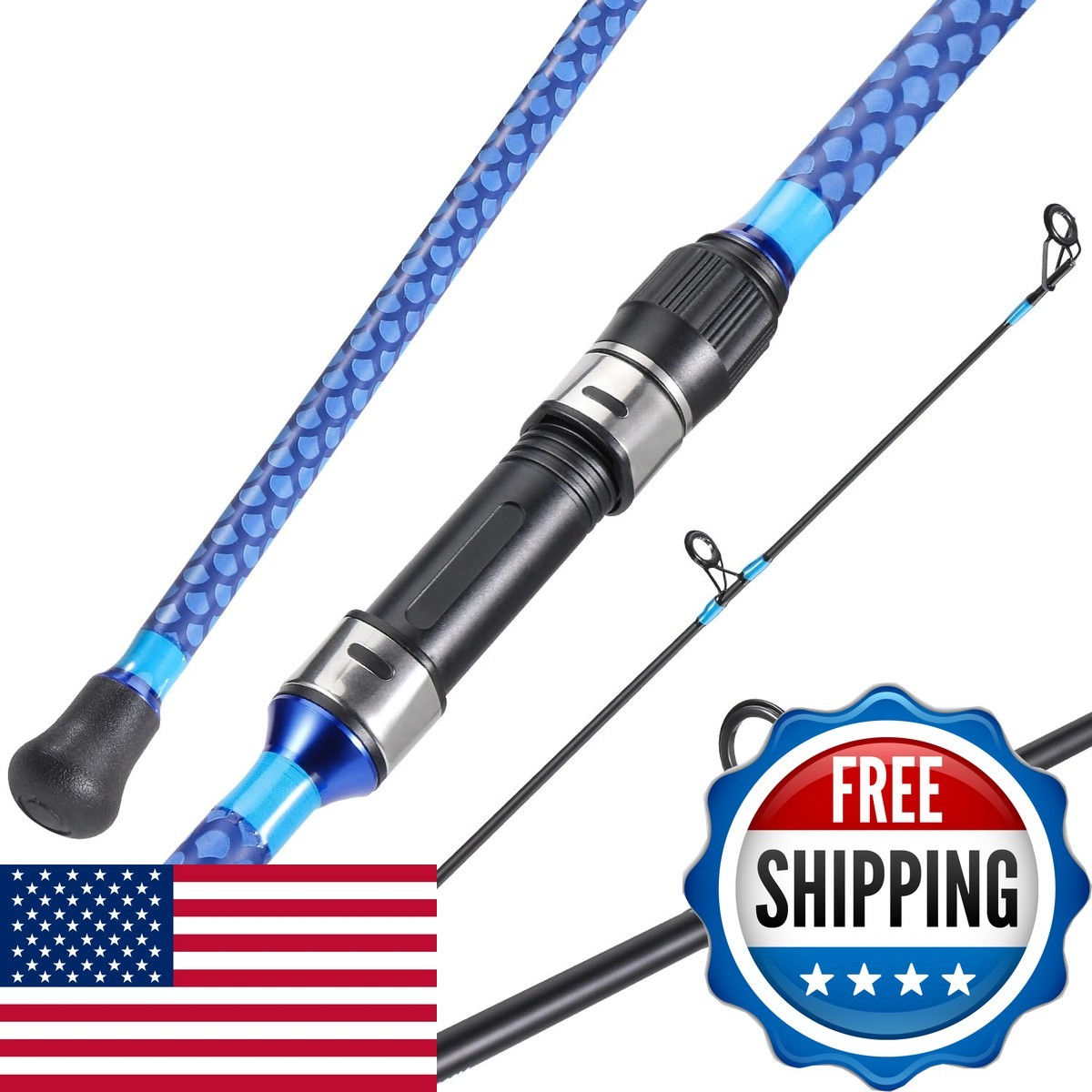 Sougayilang 12′ 3 Piece Carbon Spinning Surf Fishing Rod