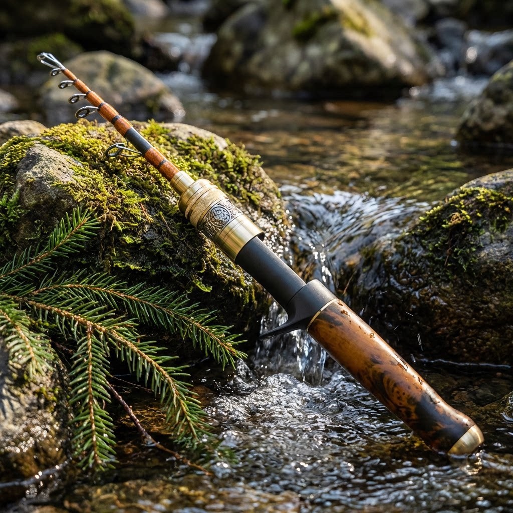 UL Power Carbon Rod 1.5m 1.68m Wood Handle Collapsible Travel Fishing Rod