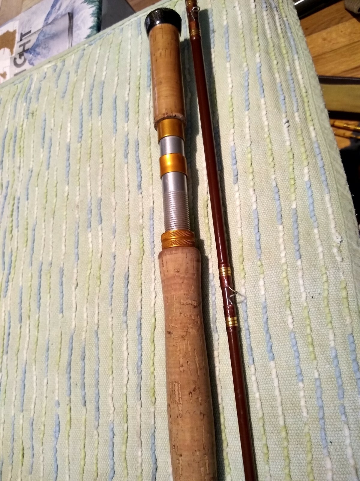 Vintage FeatherWeight 9′ Two Prices Fly Fishing Rod w/ sock near mint