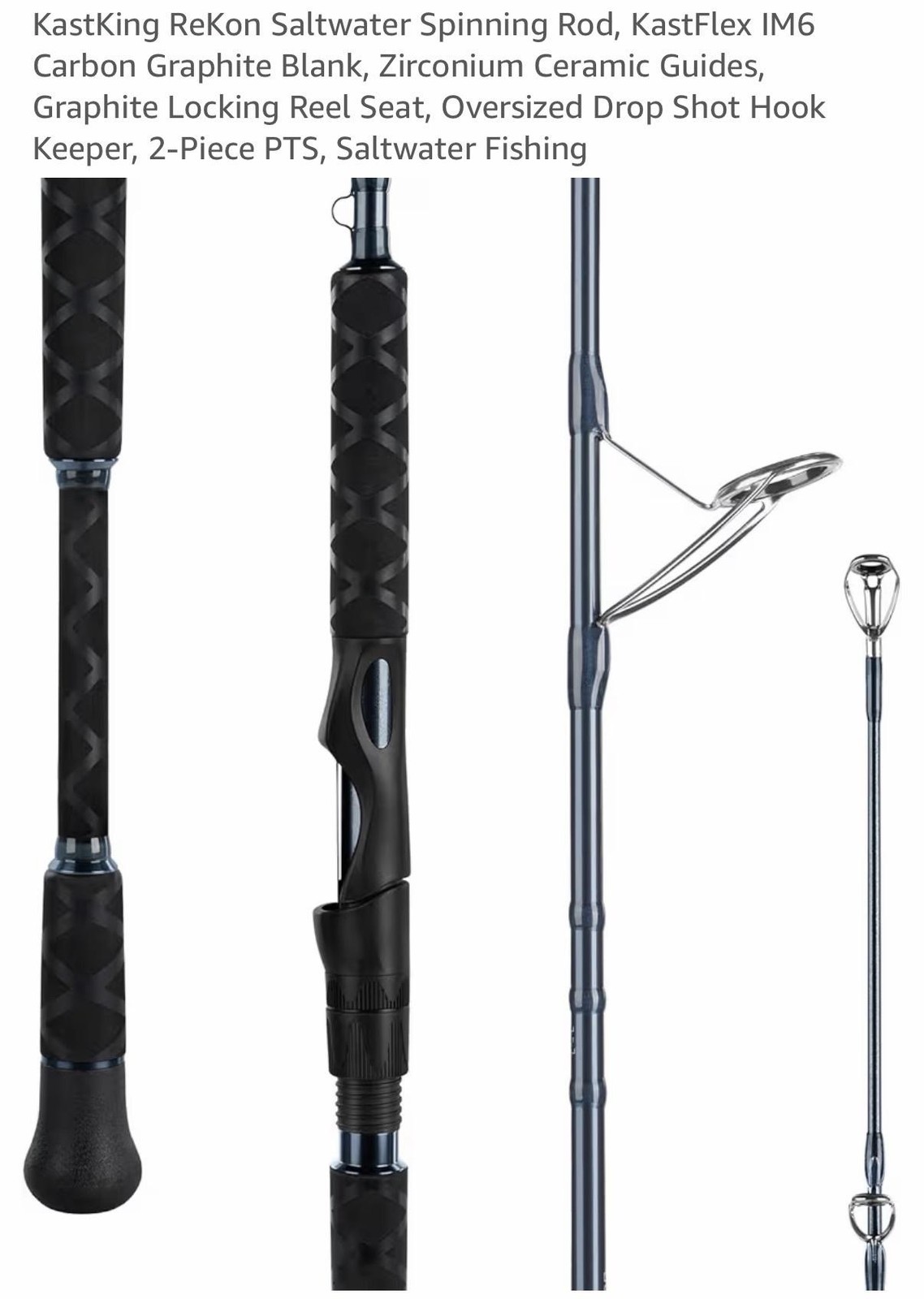 KastKing ReKon Saltwater Spinning Rod IM6 Carbon Graphite Blue EVA Grip 2-Piece