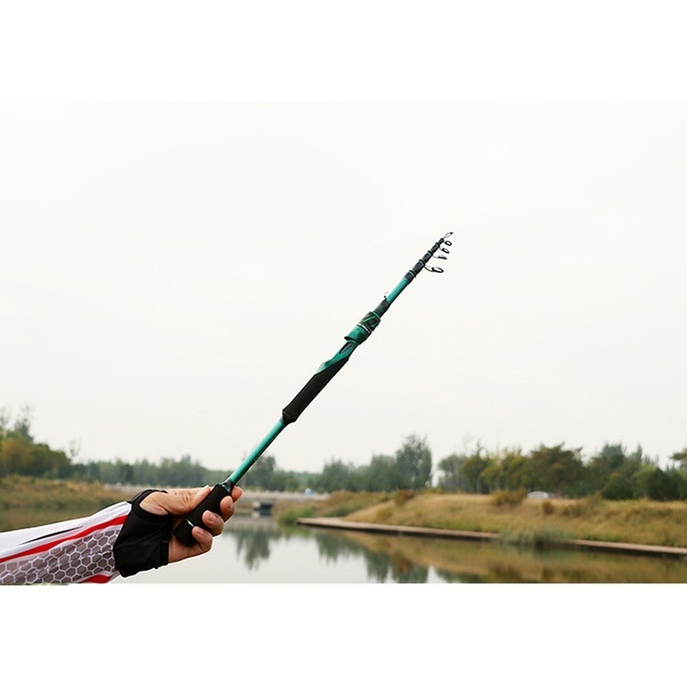 Compact Carbon Fishing Rod M Hard Action 50cm Folded 1.8m 2.1m 2.4m Extended