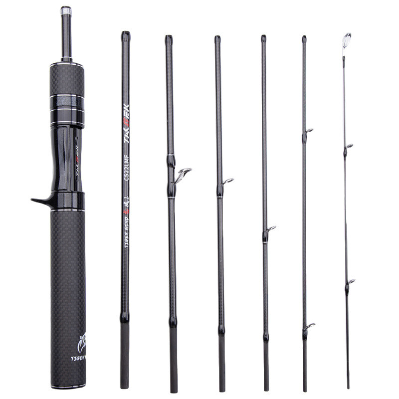 TAIGEK Travel Fishing Rod 5’2” 6′ 3-6lb Light Casting Spinning Rod Carbon MF