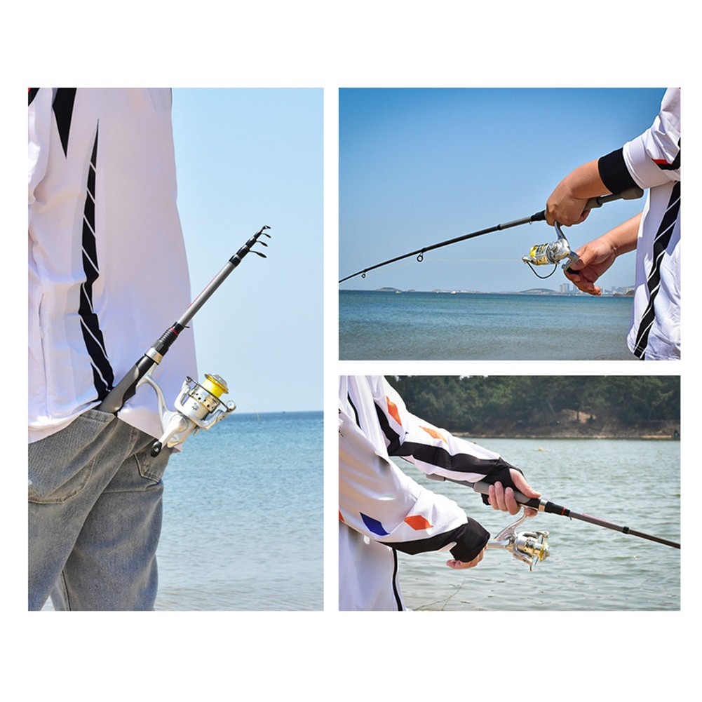 Telescopic Carbon Fiber Fishing Rod 160cm Saltwater Casting Rod with Grip